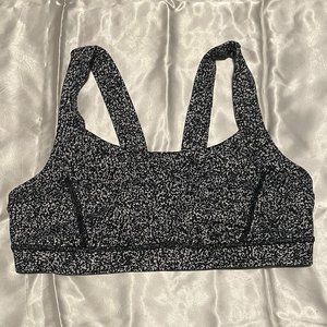 Lululemon Pavement Pusher Bra in White Black Speckle Size 10